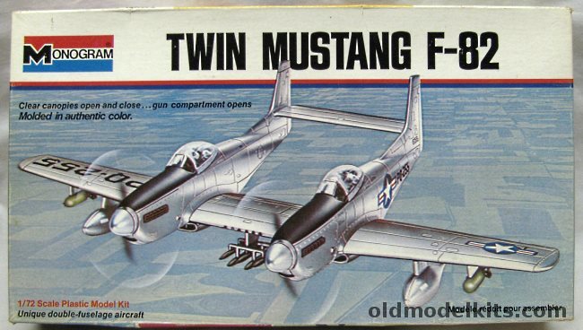 Monogram 1/72 TWO Twin Mustang F-82G Kits - Day or Night Fighters, 7501 plastic model kit